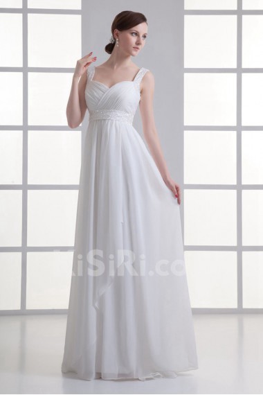 Chiffon Straps Empire Gown with Sash