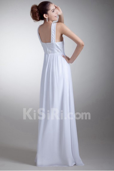 Chiffon Jewel Empire Gown with Embroidery