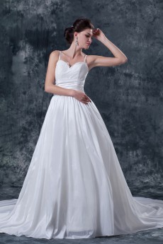 Satin Tulle Sweetheart A-Line Dress with Embroidery
