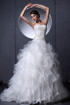 Organza and Lace Sweetheart A-line Dress 