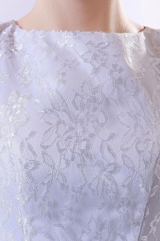 Satin Jewel Neckline Ankle-Length Sheath Dress with Embroidery