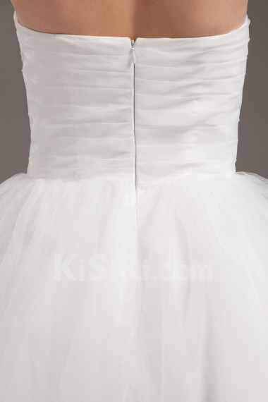 Yarn Strapless Short Ball Gown with Ruffle