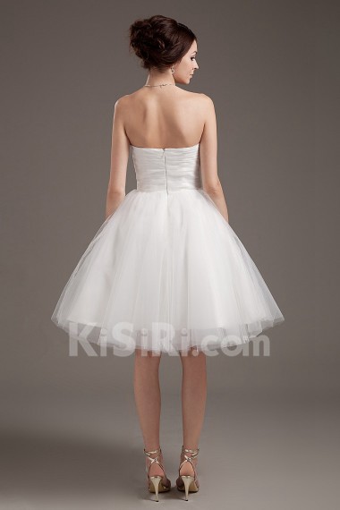 Yarn Strapless Short Ball Gown with Ruffle