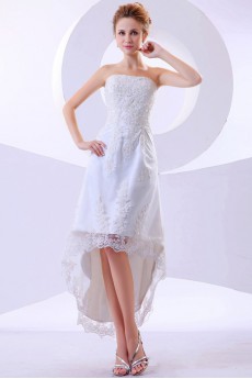 Lace Strapless Ankle-Length A-line Dress with Embroidery
