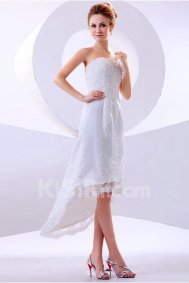 Lace Strapless Ankle-Length A-line Dress with Embroidery