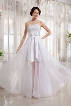 Tulle and Satin Sweetheart Floor Length A-line Dress