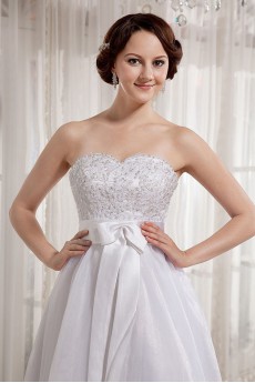 Tulle and Satin Sweetheart Floor Length A-line Dress