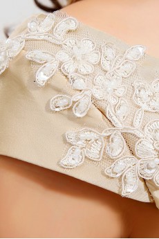 Taffeta and Yarn V-Neckline Tea-Length Ball Gown with Embroidery 