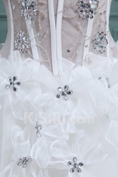 Organza Jewel Neckline Mini Dress
