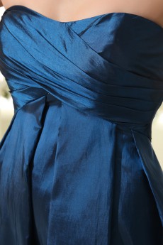 Taffeta Scoop Neckline Thigh Length A-Line Dress with Ruffle