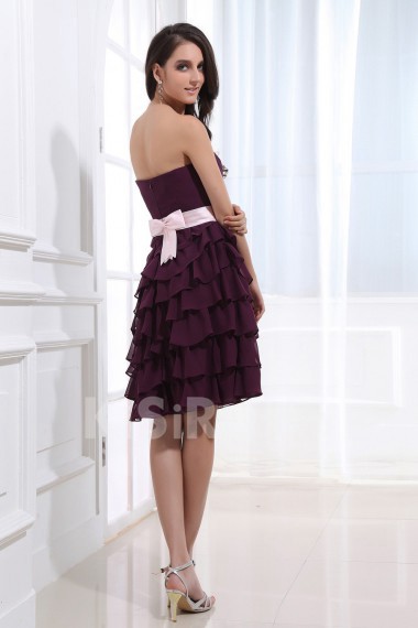 Chiffon Sweetheart Short A-line Dress with Pleated