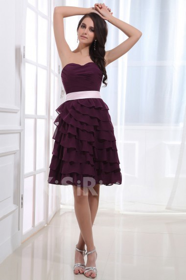 Chiffon Sweetheart Short A-line Dress with Pleated