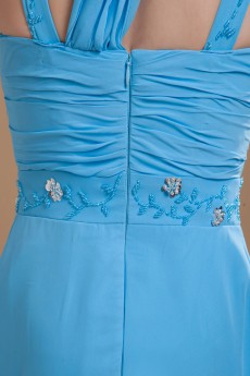 Chiffon V-Neckline Floor Length A-line Dress 