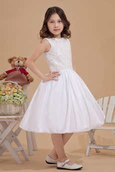 Satin Jewel Neckline Short Ball Gown Dress with Embroidery 