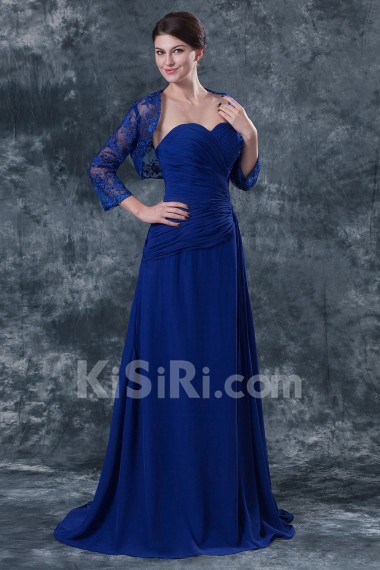 Lace and Chiffon Sweetheart Floor Length A-line Dress with Jacket