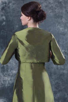 Taffeta Strapless Floor Length A-line Dress with Jacket