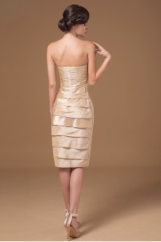 Satin Strapless Short Sheath Dress with Beaded and Jacket