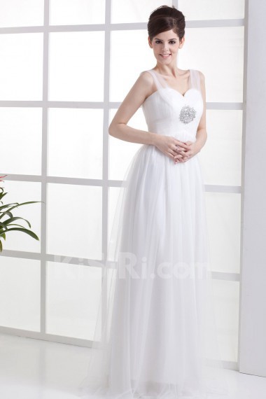 Chiffon Sweetheart Floor Length Column Dress with Beaded