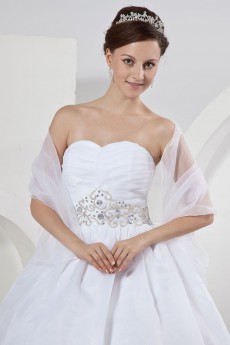 Yarn and Tulle Sweetheart Ball Gown with Beaded