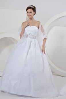 Yarn and Tulle Sweetheart Ball Gown with Beaded