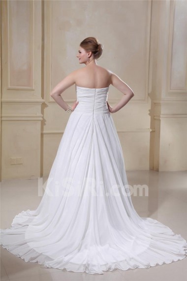 Sweetheart Chiffon Embroidered Plus Size Gown