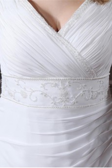 Chiffon V-Neck A-Line Plus Size Gown