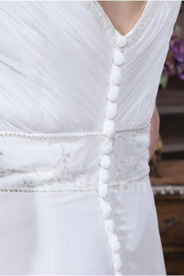 Chiffon V-Neck A-Line Plus Size Gown