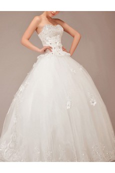 Lace Sweetheart Floor Length Ball Gown with Sequins