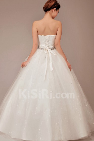 Tulle Sweetheart Floor Length Ball Gown with Crystals