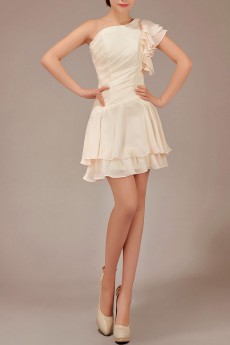 Chiffon  Short A-Line Dress with Ruffle