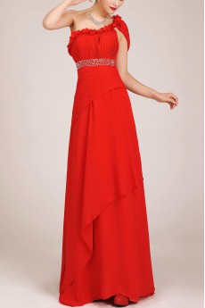 Chiffon  Floor Length A-Line Dress with Sequins