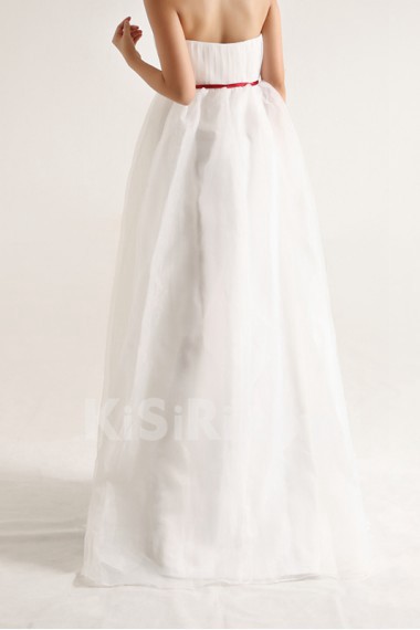 Organza Strapless Floor Length Empire Gown with Sequins