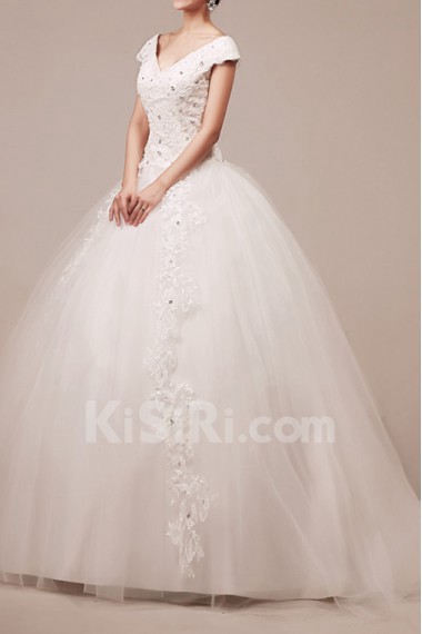 Organza Halter Ball Gown with Crystal