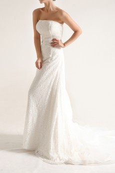Lace Strapless Mermaid Gown with Sequins