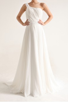 Chiffon One Shoulder A-line Gown