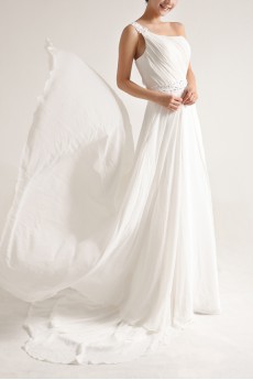 Chiffon One Shoulder A-line Gown