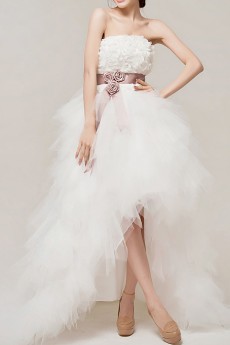 Tulle Strapless Ball Gown with Beading