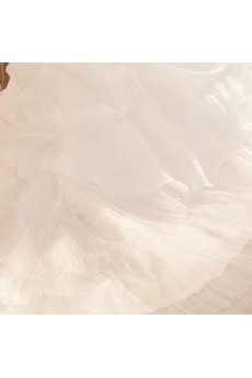 Tulle Strapless Cathedral Train Ball Gown