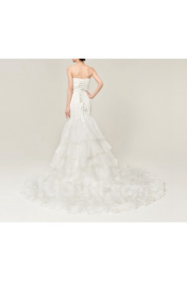 Organza Sweetheart Mermaid Gown with Pearls