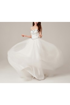 Net Sweetheart Ball Gown with Crystal