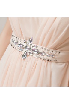 Chiffon V-neck Short Dress with Crystal