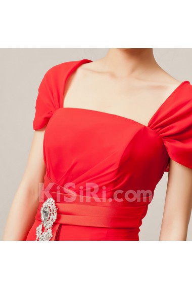 Chiffon Off-the-Shoulder Floor Length A-line Dress