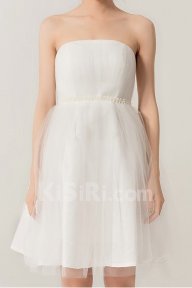 Tulle Strapless Short A-line Dress