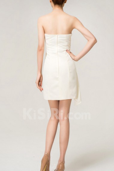 Satin Strapless Short Corset Dress with Crystal
