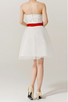 Organza Sweetheart Short A-line Dress with Bow