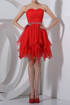 Chiffon Sweetheart Short A-line Dress with Sequins