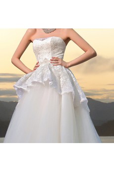 Satin,Lace,Tulle Sweetheart A-line Dress with Embroidery