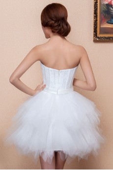 Satin and Tulle Sweetheart Dress with Embroidered