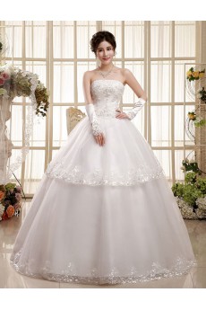 Tulle Strapless Ball Gown Dress with Beading and Sequins