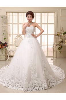 Lace Sweetheart A-Line Dress with Sequin and Embroidery